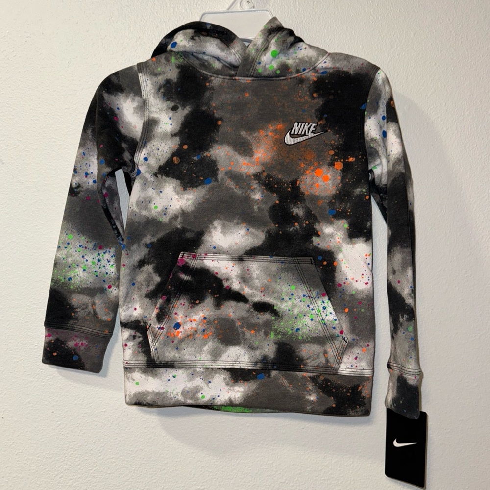 Nike Club Fleece Black Abstract  Boys sweater hoodie 4